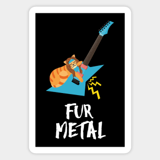 Cute Cat Guitar | Funny Metal Gift Ideas Magnet